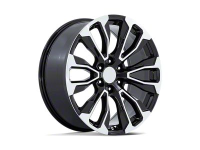 PR211 Gloss Black Machined Face 6-Lug Wheel; 26x10; 31mm Offset (07-13 Silverado 1500)