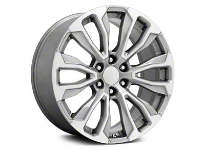 PR211 Silver Machined Face 6-Lug Wheel; 22x9; 28mm Offset (07-13 Silverado 1500)