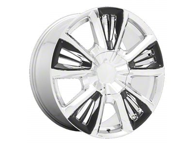 PR212 Chrome with Gloss Black Accents 6-Lug Wheel; 22x9; 28mm Offset (07-13 Silverado 1500)