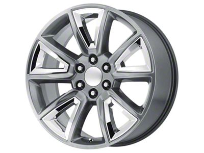 PR168 Hyper Silver with Chrome Accents 6-Lug Wheel; 22x9; 24mm Offset (07-14 Tahoe)