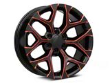 PR176 Gloss Black Red Milled 6-Lug Wheel; 22x9; 24mm Offset (07-14 Tahoe)