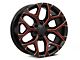 PR176 Gloss Black Red Milled 6-Lug Wheel; 22x9; 24mm Offset (07-14 Tahoe)