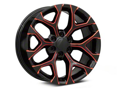 PR176 Gloss Black Red Milled 6-Lug Wheel; 24x10; 24mm Offset (07-14 Tahoe)