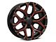 Performance Replicas PR176 Gloss Black Red Milled 6-Lug Wheel; 24x10; 24mm Offset (07-14 Tahoe)