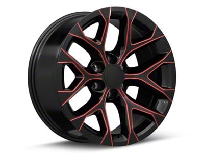 PR177 Gloss Black Red Milled 6-Lug Wheel; 22x9; 24mm Offset (07-14 Tahoe)