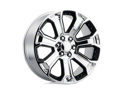 Performance Replicas PR113 Chrome with Matte Black Accents 6-Lug Wheel; 20x9; 24mm Offset (07-14 Yukon)