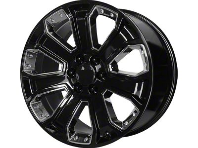 Performance Replicas PR113 Gloss Black with Chrome Accents 6-Lug Wheel; 20x9; 24mm Offset (07-14 Yukon)