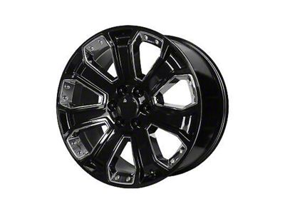 PR113 Gloss Black with Chrome Accents 6-Lug Wheel; 22x9; 24mm Offset (07-14 Yukon)