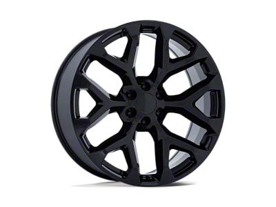 PR177 Gloss Black 6-Lug Wheel; 24x10; 24mm Offset (07-14 Yukon)