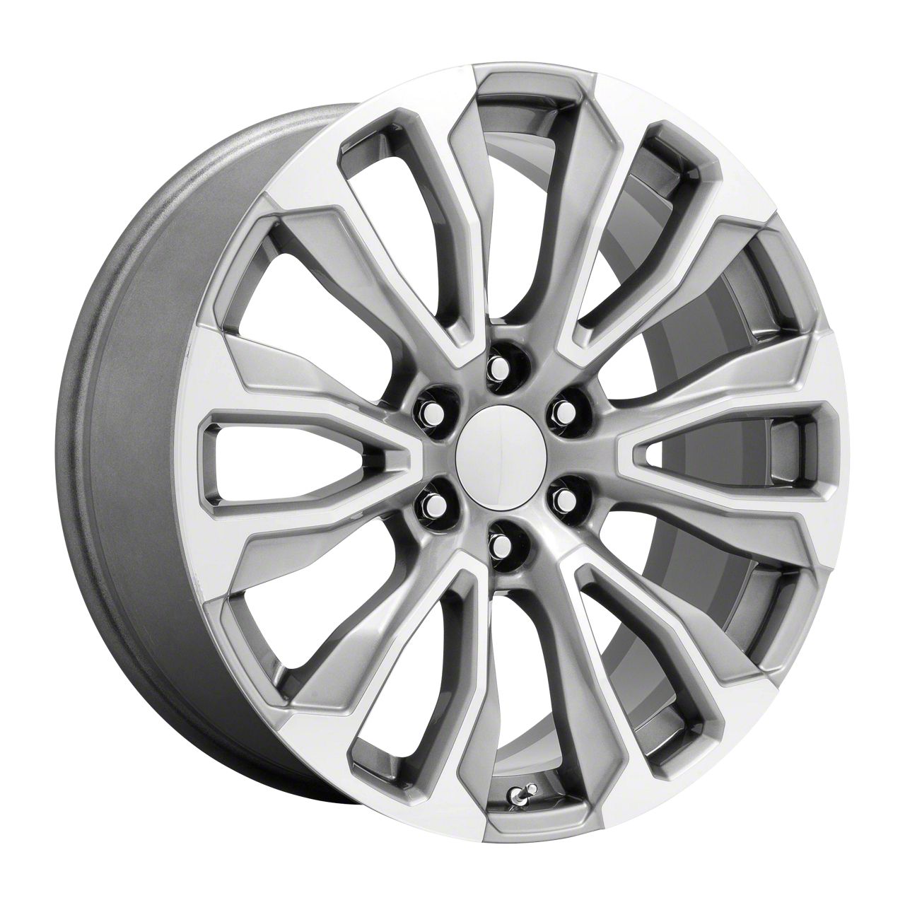 Performance Replicas Yukon PR211 Silver Machined Face 6-Lug Wheel ...