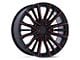 PR223 Gloss Black Milled with Red 6-Lug Wheel; 22x9; 28mm Offset (07-14 Yukon)