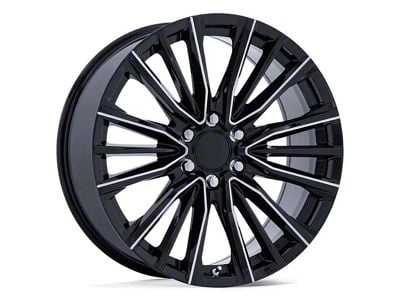 PR223 Gloss Black Milled 6-Lug Wheel; 24x10; 28mm Offset (07-14 Yukon)