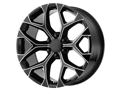 Performance Replicas PR176 Gloss Black Machined 6-Lug Wheel; 24x10; 24mm Offset (14-18 Sierra 1500)