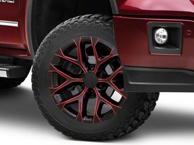 PR177 Gloss Black Red Milled 6-Lug Wheel; 20x9; 24mm Offset (14-18 Sierra 1500)