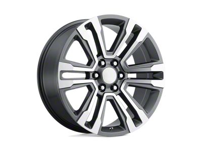 PR182 Gunmetal Machined 6-Lug Wheel; 20x9; 24mm Offset (14-18 Sierra 1500)