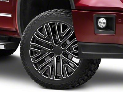 PR197 Gloss Black Milled 6-Lug Wheel; 24x10; 31mm Offset (14-18 Sierra 1500)