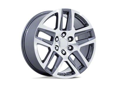 Performance Replicas PR203 Gunmetal Machined 6-Lug Wheel; 22x9; 28mm Offset (14-18 Sierra 1500)