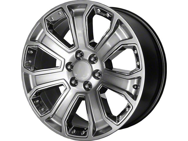 Performance Replicas PR113 Hyper Silver Dark with Chrome Accents 6-Lug Wheel; 20x9; 24mm Offset (14-18 Silverado 1500)