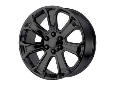 PR166 Gloss Black 6-Lug Wheel; 22x9; 24mm Offset (14-18 Silverado 1500)