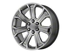 PR166 Hyper Silver 6-Lug Wheel; 22x9; 24mm Offset (14-18 Silverado 1500)