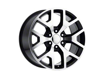 PR169 Gloss Black with Machined Spokes 6-Lug Wheel; 24x10; 31mm Offset (14-18 Silverado 1500)