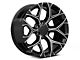 PR176 Gloss Black Milled 6-Lug Wheel; 22x9; 24mm Offset (14-18 Silverado 1500)