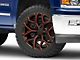 PR176 Gloss Black Red Milled 6-Lug Wheel; 24x10; 24mm Offset (14-18 Silverado 1500)