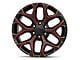 PR176 Gloss Black Red Milled 6-Lug Wheel; 24x10; 24mm Offset (14-18 Silverado 1500)