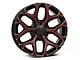 PR176 Gloss Black Red Milled 6-Lug Wheel; 24x10; 24mm Offset (14-18 Silverado 1500)