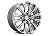 PR211 Silver Machined Face 6-Lug Wheel; 22x9; 28mm Offset (14-18 Silverado 1500)