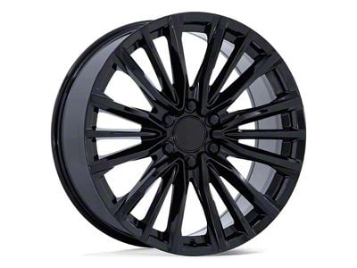 PR223 Gloss Black 6-Lug Wheel; 24x10; 28mm Offset (14-18 Silverado 1500)