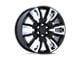 PR225 Gloss Black with Chrome Accents 6-Lug Wheel; 22x9; 28mm Offset (14-18 Silverado 1500)