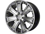 PR113 Hyper Silver Dark with Chrome Accents 6-Lug Wheel; 20x9; 24mm Offset (15-20 Tahoe)