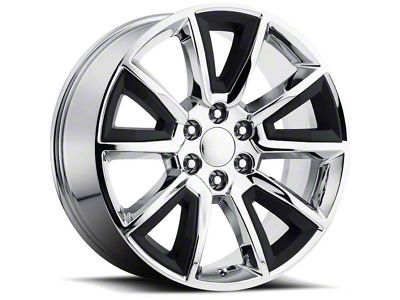 PR168 Chrome with Matte Black Accents 6-Lug Wheel; 22x9; 24mm Offset (15-20 Tahoe)