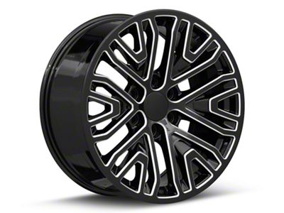 PR197 Gloss Black Milled 6-Lug Wheel; 24x10; 31mm Offset (15-20 Tahoe)