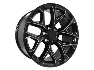 PR177 Gloss Black Milled 6-Lug Wheel; 22x9; 24mm Offset (15-20 Yukon)