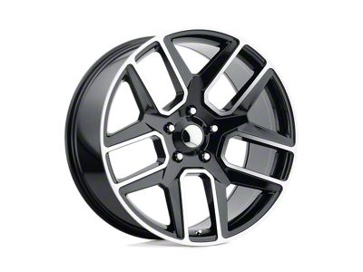 Performance Replicas PR192 Gloss Black Machined 5-Lug Wheel; 22x10; 25mm Offset (94-01 RAM 1500)