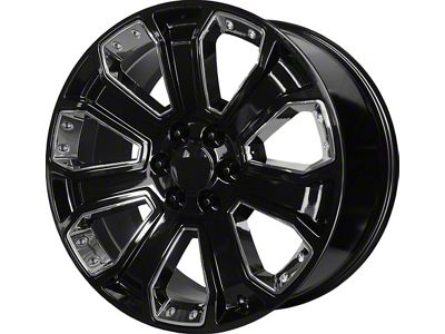 Performance Replicas PR113 Gloss Black with Chrome Accents 6-Lug Wheel; 20x9; 24mm Offset (99-06 Sierra 1500)