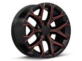 PR177 Gloss Black Red Milled 6-Lug Wheel; 20x9; 24mm Offset (99-06 Sierra 1500)