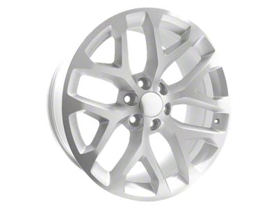 PR177 Silver Machined 6-Lug Wheel; 22x9; 24mm Offset (99-06 Sierra 1500)