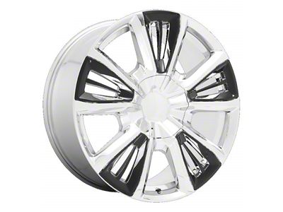 PR212 Chrome with Gloss Black Accents 6-Lug Wheel; 22x9; 28mm Offset (99-06 Sierra 1500)