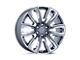 PR225 Gloss Gunmetal Machined with Chrome Accents 6-Lug Wheel; 22x9; 28mm Offset (99-06 Sierra 1500)