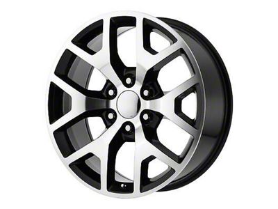 PR169 Gloss Black Machined 6-Lug Wheel; 22x9; 28mm Offset (99-06 Silverado 1500)