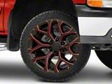 PR176 Gloss Black Red Milled 6-Lug Wheel; 22x9; 24mm Offset (99-06 Silverado 1500)