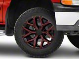 PR177 Gloss Black Red Milled 6-Lug Wheel; 20x9; 24mm Offset (99-06 Silverado 1500)