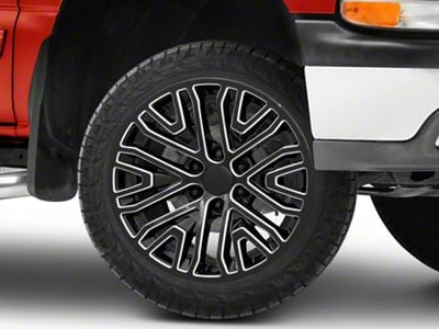 PR197 Gloss Black Milled 6-Lug Wheel; 22x9; 28mm Offset (99-06 Silverado 1500)