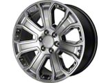 Performance Replicas PR113 Hyper Silver Dark with Chrome Accents 6-Lug Wheel; 20x9; 24mm Offset (23-24 Canyon)