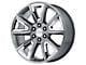 PR168 Hyper Silver with Chrome Accents 6-Lug Wheel; 22x9; 24mm Offset (23-25 Canyon)