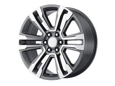 PR182 Gunmetal Machined 6-Lug Wheel; 22x9; 24mm Offset (23-25 Colorado)