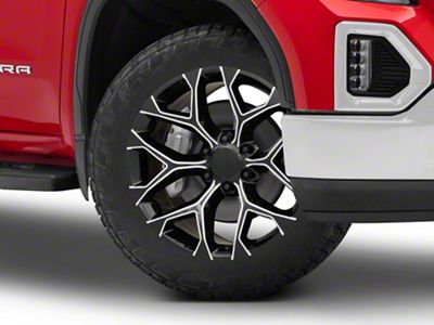 PR176 Gloss Black Milled 6-Lug Wheel; 22x9; 24mm Offset (19-25 Sierra 1500)